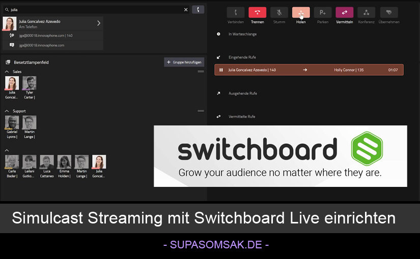 Simulcast Streaming mit Switchboard Live einrichten